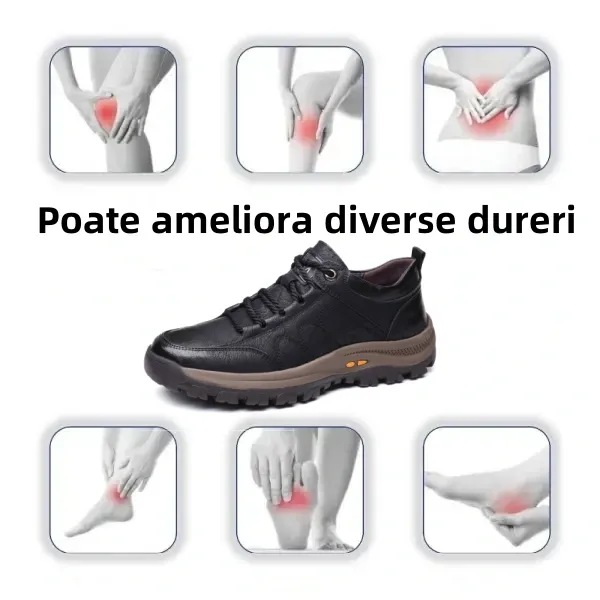 【🎁Ofertă limitată în timp - Se termină în curând】🐂 Pantofi ortopedici pentru bărbați, confecționați din piele de vițel australiană 👞Cusuți manual, impermeabili și antiderapanți ✅Suport pentru bolta plantară - mers confortabil✅