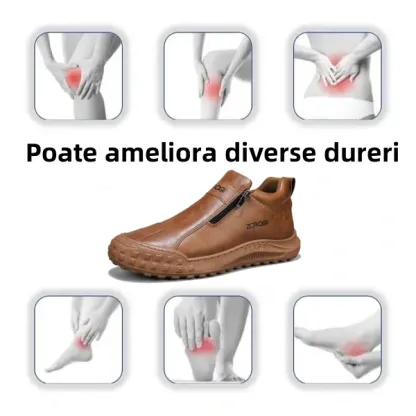 【🎁Ofertă limitată】Pantofi bărbătești din piele de vițel🐂 Pantofi ortopedici recent îmbunătățiți: Suport pentru arcul plantar - Ușor de încălțat și dezlănțuit✅ Impermeabili și antiderapanți - Potriviti pentru toate condițiile meteorologice✅