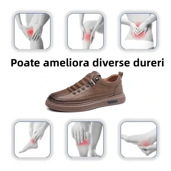 【🎉Ofertă limitată】 - Pantofi ortopedici din piele australiană autentică 👞 - Indispensabili pentru bărbați ✅ Suport pentru arcul plantar - Confortabili pentru mersul pe tot parcursul zilei ✅