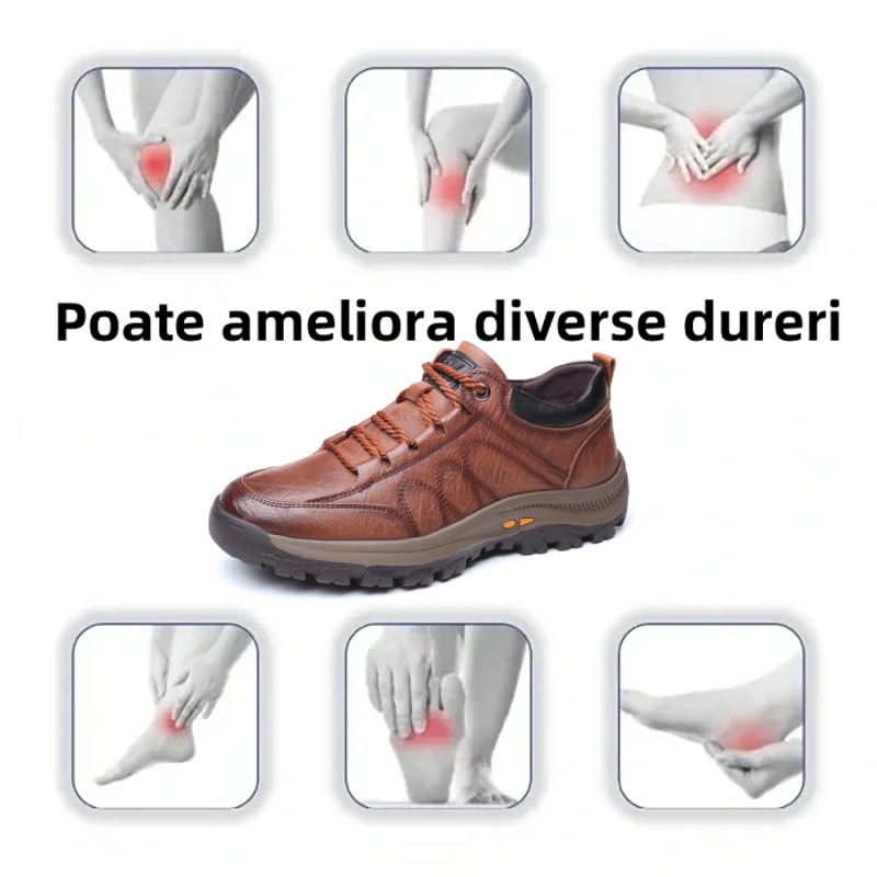 🔥Încălțăminte ortopedică bărbătească, fabricată din piele de vițel australiană 🐂 Suport pentru arcul plantar - ameliorează durerea de picior ✅ Impermeabilă și antiderapantă ✅ Un produs indispensabil pentru bărbați