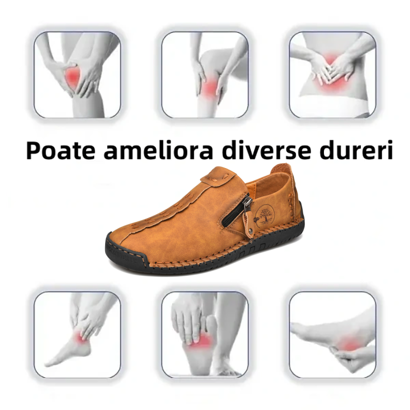 🔥Pantofi ortopedici bărbătești, confecționați din piele de vițel australiană👞cuși manual✅confortabili la mers, ameliorează durerea✅potriviți pentru diverse ținute