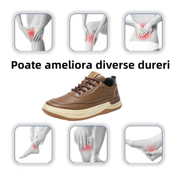 【🎉Reducerea de azi de 50%, se încheie în curând】 🐂 Pantofi ortopedici pentru bărbați din piele de vițel australian autentică 👞Cusuți manual, impermeabili și anti-alunecare ✅ Suport arc - mers confortabil