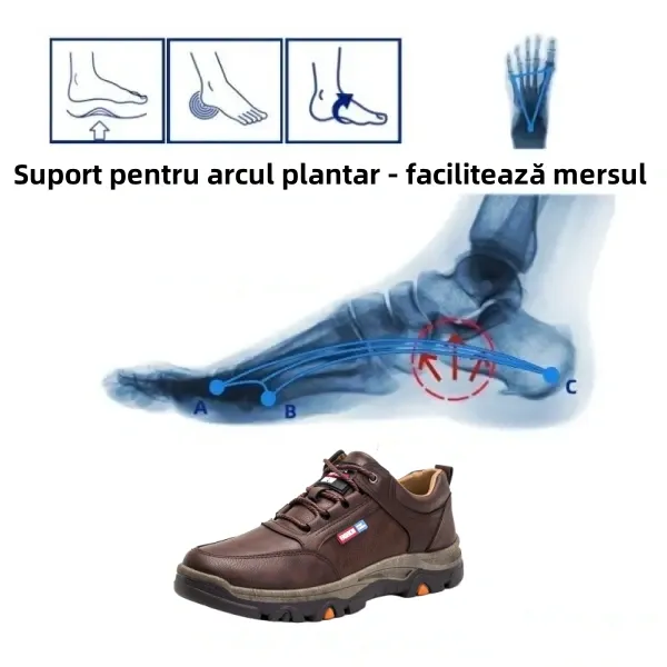 【⏰60% reducere astăzi - se încheie în curând】 Pantofi ortopedici cu design ergonomic - piele de înaltă calitate + cusături manual ✅ Un must-have pentru bărbați👞