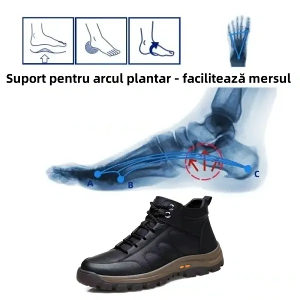 【🎁Ofertă limitată】Fabricat din piele de vițel australiană 🐂 Impermeabil și antiderapant - Confortabil la mers ✅ Suport pentru arcul plantar - Ameliorează durerea de picior ✅