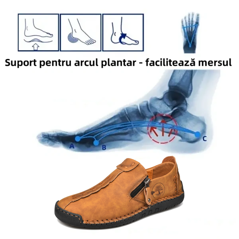 🔥Pantofi ortopedici bărbătești, confecționați din piele de vițel australiană👞cuși manual✅confortabili la mers, ameliorează durerea✅potriviți pentru diverse ținute