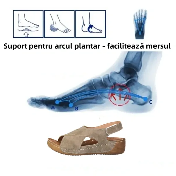 [🎁Jumătate de preț astăzi - nu ratați] Sandale ortopedice ergonomice - suport pentru arcul plantar, mers fără durere 👞 facilitează mersul