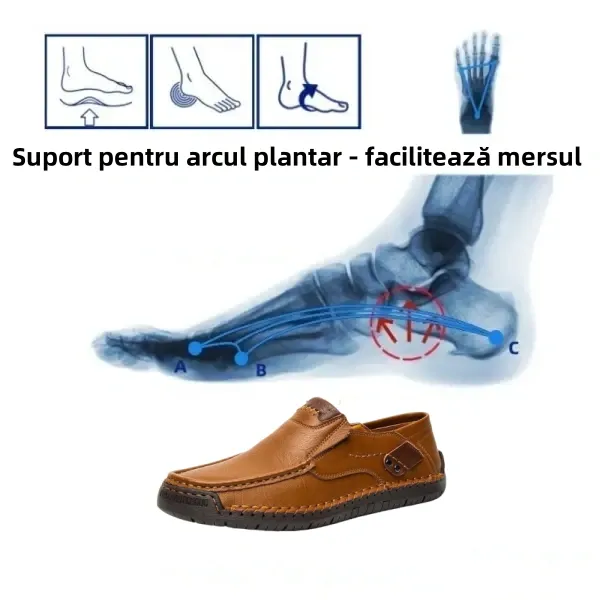 [⏰Reducere limitată de 60% - nu ratați!] 🔥 Pantofi de mers pentru bărbați, confecționați din piele naturală de vițel australiană👞✅Cusuți manual pentru mers confortabil