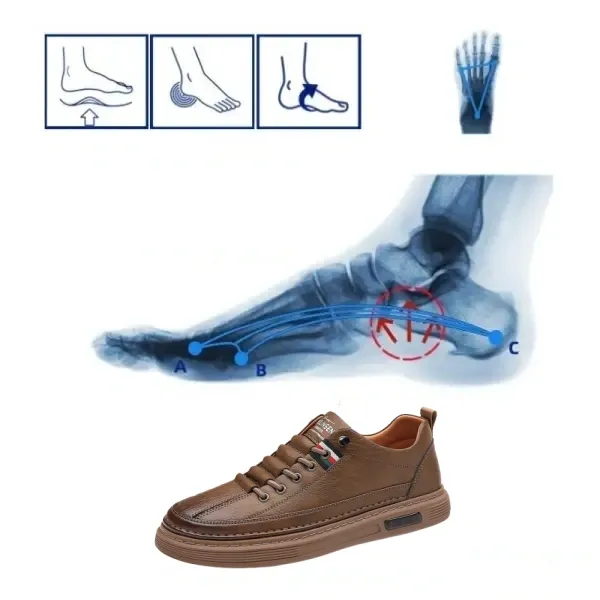 (🎉Reducere de 60% astăzi - ofertă pe timp limitat, nu o ratați) - Pantofi ortopedici autentici din piele de vacă australiană - ✅Un must-have pentru bărbați