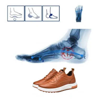 (⏰ REDUCERE DE 50% AZI - NU RĂTAȚI) Pantofi ortezi din piele naturală pentru bărbați - Suport arc, confort, respirabil ✅ Design ergonomic