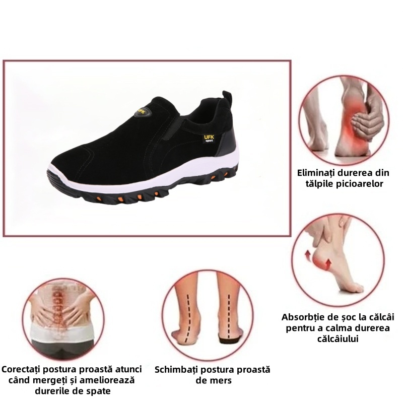 (🔥Timp limitat 60% reducere, doar azi🎁) ⏰Pantofi ortopedici din piele intoarsa italiana de lux, moi si confortabili (Efect: amelioreaza durerile de picioare)✅