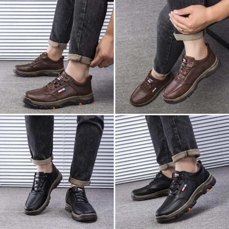 【⏰60% reducere astăzi - se încheie în curând】 Pantofi ortopedici cu design ergonomic - piele de înaltă calitate + cusături manual ✅ Un must-have pentru bărbați👞