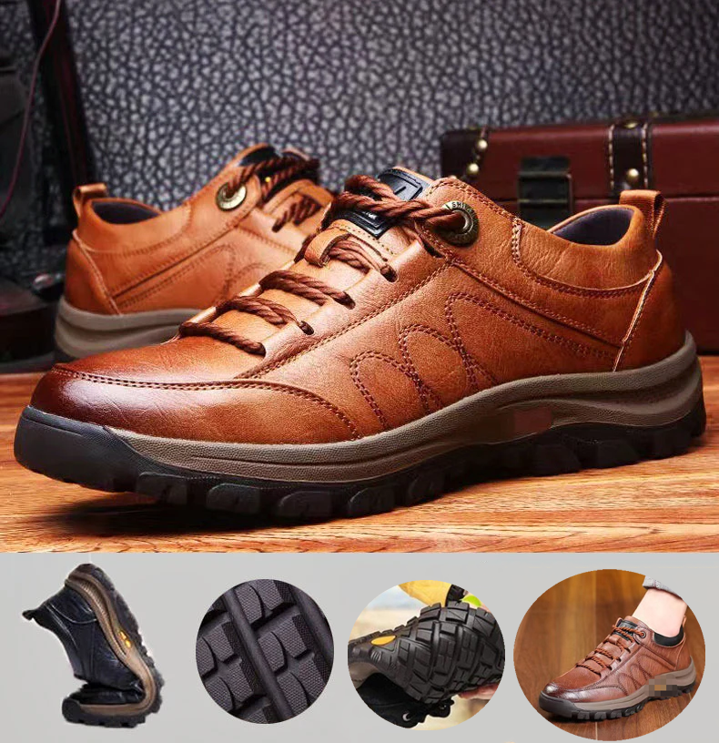 🎁 Pantofi ortopedici bărbătești, fabricați din piele de vițel australiană 🐂 Suport pentru arcada plantară - ameliorează durerea de picior ✅ Impermeabili și antiderapanți ✅