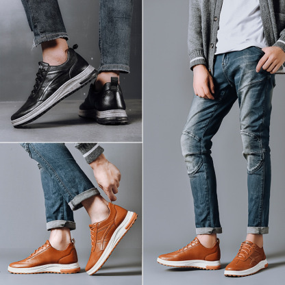 (🔥Reducere pentru timp limitat de 50% - Se termină în curând) Pantofi ortopedici bărbați din piele naturală 👞Suport arc, postură corectă de mers