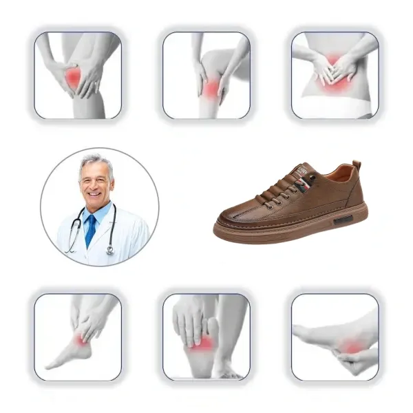 (🎉Reducere de 60% astăzi - ofertă pe timp limitat, nu o ratați) - Pantofi ortopedici autentici din piele de vacă australiană - ✅Un must-have pentru bărbați