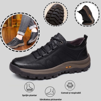 🔥Încălțăminte ortopedică bărbătească, fabricată din piele de vițel australiană 🐂 Suport pentru arcul plantar - ameliorează durerea de picior ✅ Impermeabilă și antiderapantă ✅ Un produs indispensabil pentru bărbați
