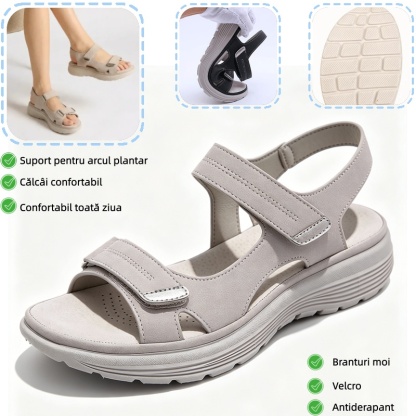 🔥Sandale la modă 2026✅ Vârf lat + Velcro + Talpă durabilă și antiderapantă + Suport pentru bolta plantară - Mers confortabil toată ziua✅