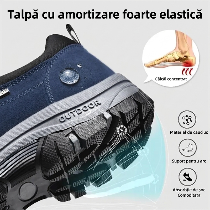 🔥 Pantofi ortopedici italieni de lux - Fabricați din piele întoarsă moale și confortabilă - Oferă suport pentru arcul plantar și ameliorează eficient durerea piciorului ✅ Impermeabili și antiderapanți.