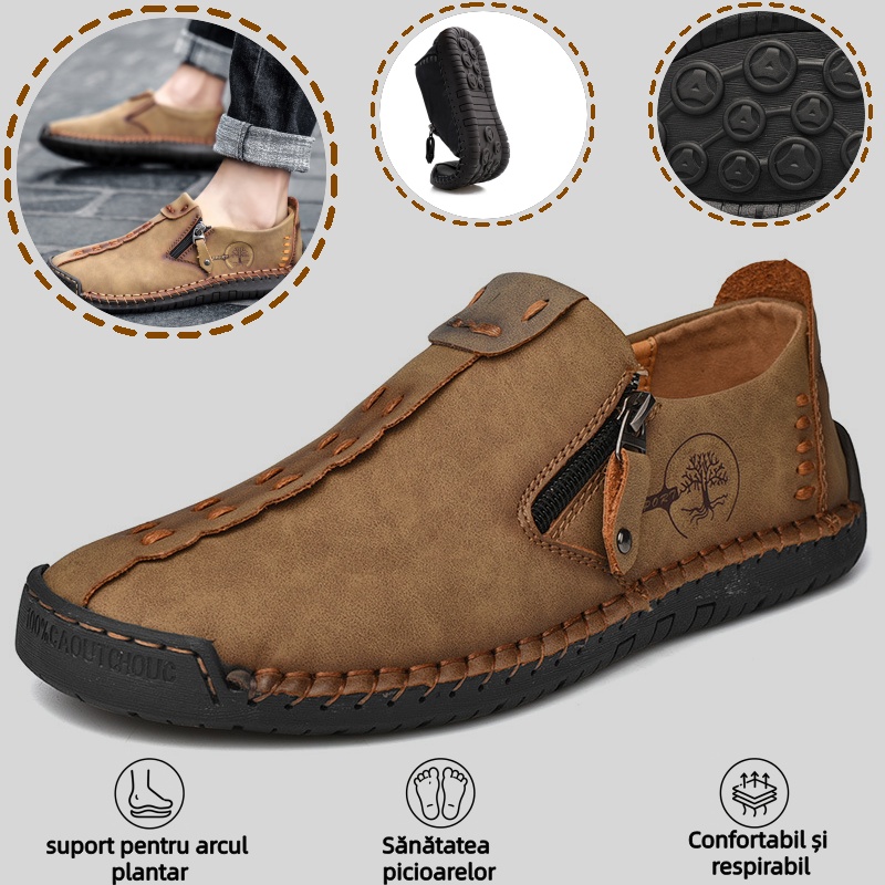 🔥Pantofi ortopedici bărbătești, confecționați din piele de vițel australiană👞cuși manual✅confortabili la mers, ameliorează durerea✅potriviți pentru diverse ținute