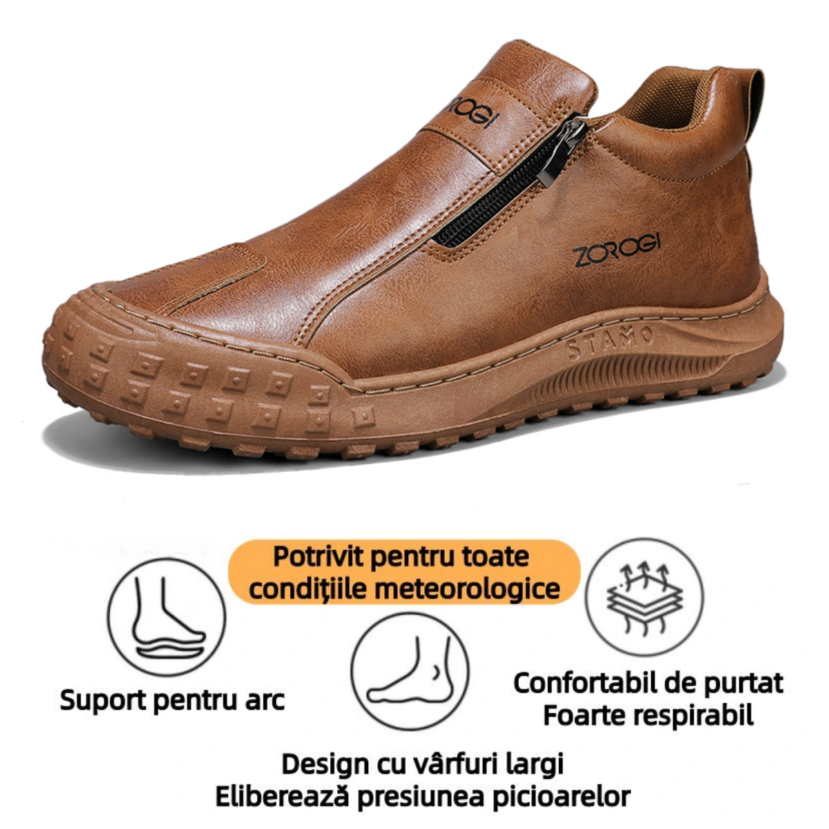 【🎁Ofertă limitată】Pantofi bărbătești din piele de vițel🐂 Pantofi ortopedici recent îmbunătățiți: Suport pentru arcul plantar - Ușor de încălțat și dezlănțuit✅ Impermeabili și antiderapanți - Potriviti pentru toate condițiile meteorologice✅