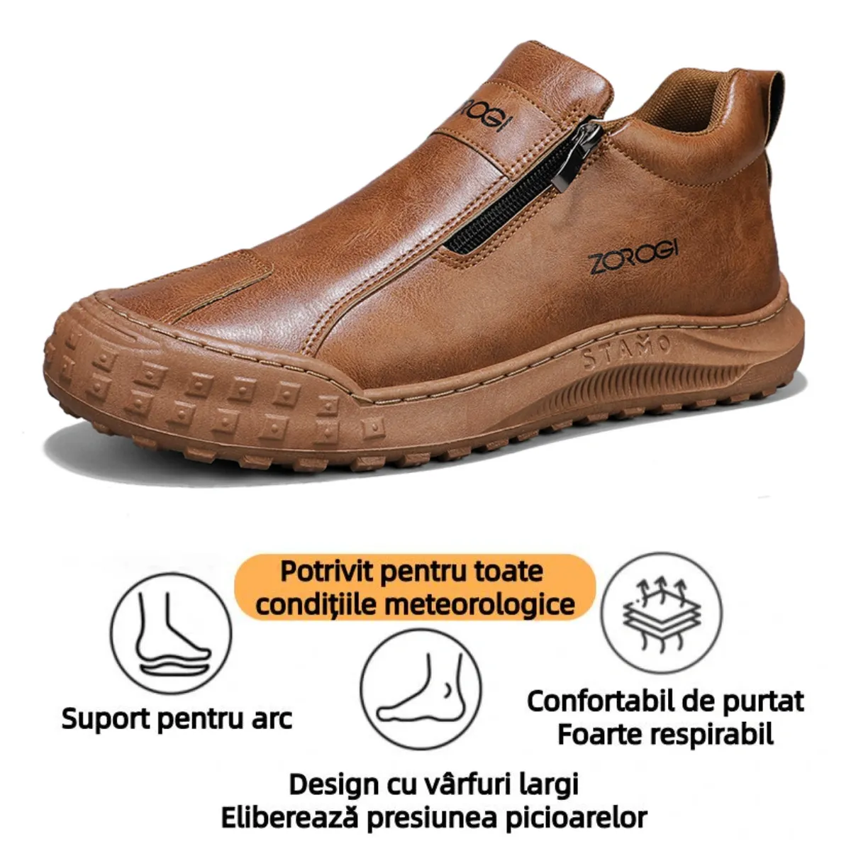 【🎁Ofertă limitată】Pantofi bărbătești din piele de vițel🐂 Pantofi ortopedici recent îmbunătățiți: Suport pentru arcul plantar - Ușor de încălțat și dezlănțuit✅ Impermeabili și antiderapanți - Potriviti pentru toate condițiile meteorologice✅