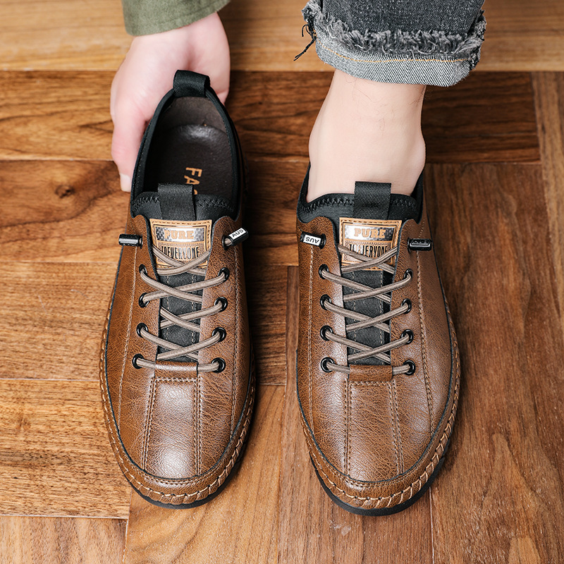 🔥(Ultima zi 50% reducere - nu-l ratați) Pantofi casual anti-alunecare pentru bărbați din piele naturală [38-44]👞