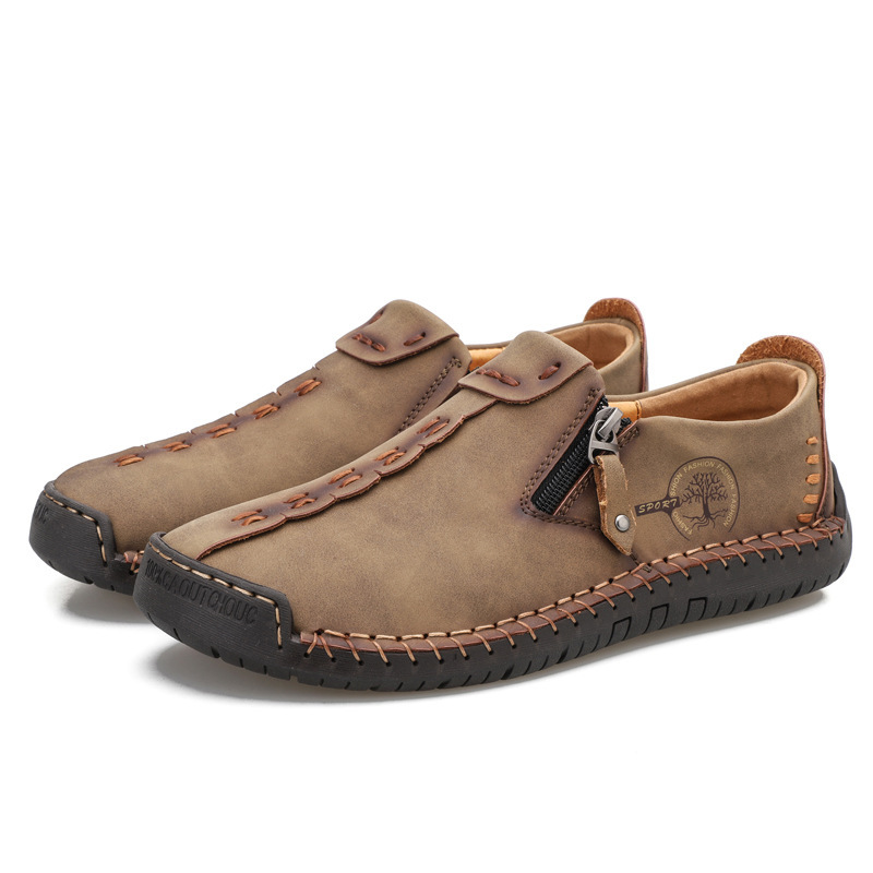 (🎉50% reducere azi, nu ratați) 🐂 Pantofi ortopedici pentru bărbați din piele de vițel australiană autentică 👞Cusute manual, impermeabile și anti-alunecare ✅Suport arc - mers confortabil