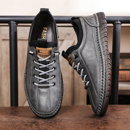 🔥(Ultima zi 50% reducere - nu-l ratați) Pantofi casual anti-alunecare pentru bărbați din piele naturală [38-44]👞