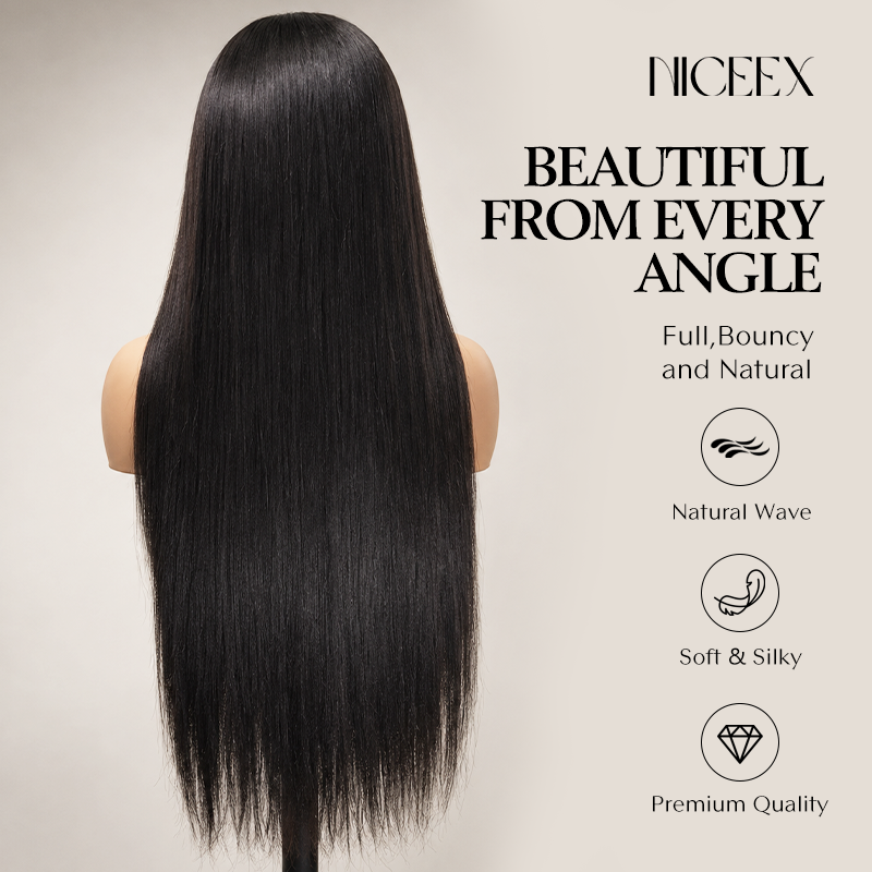 Raw Human Hair Straight 5x5/2x6 HD Closure Wig by Niceexhair x Scalpaholic (250% Density)