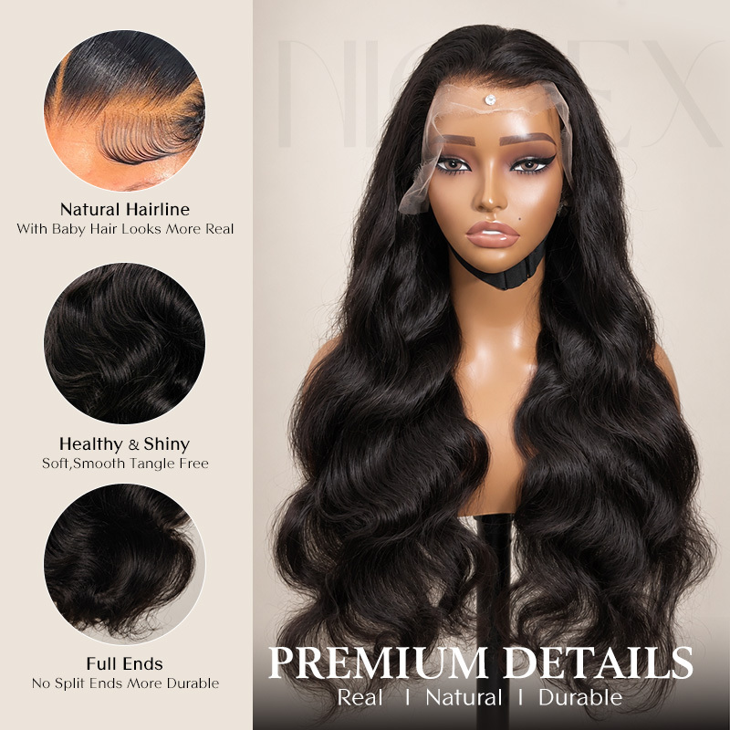 Raw Human Hair Body Wave 13x4/13x6 HD Frontal Wig by hairbymilan x Niceexhair (250% Density)