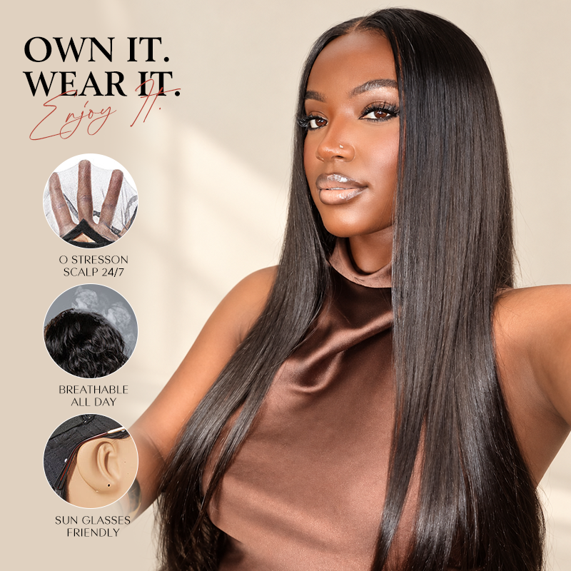Raw Human Hair Straight 5x5/2x6 HD Closure Wig by Niceexhair x Scalpaholic (250% Density)
