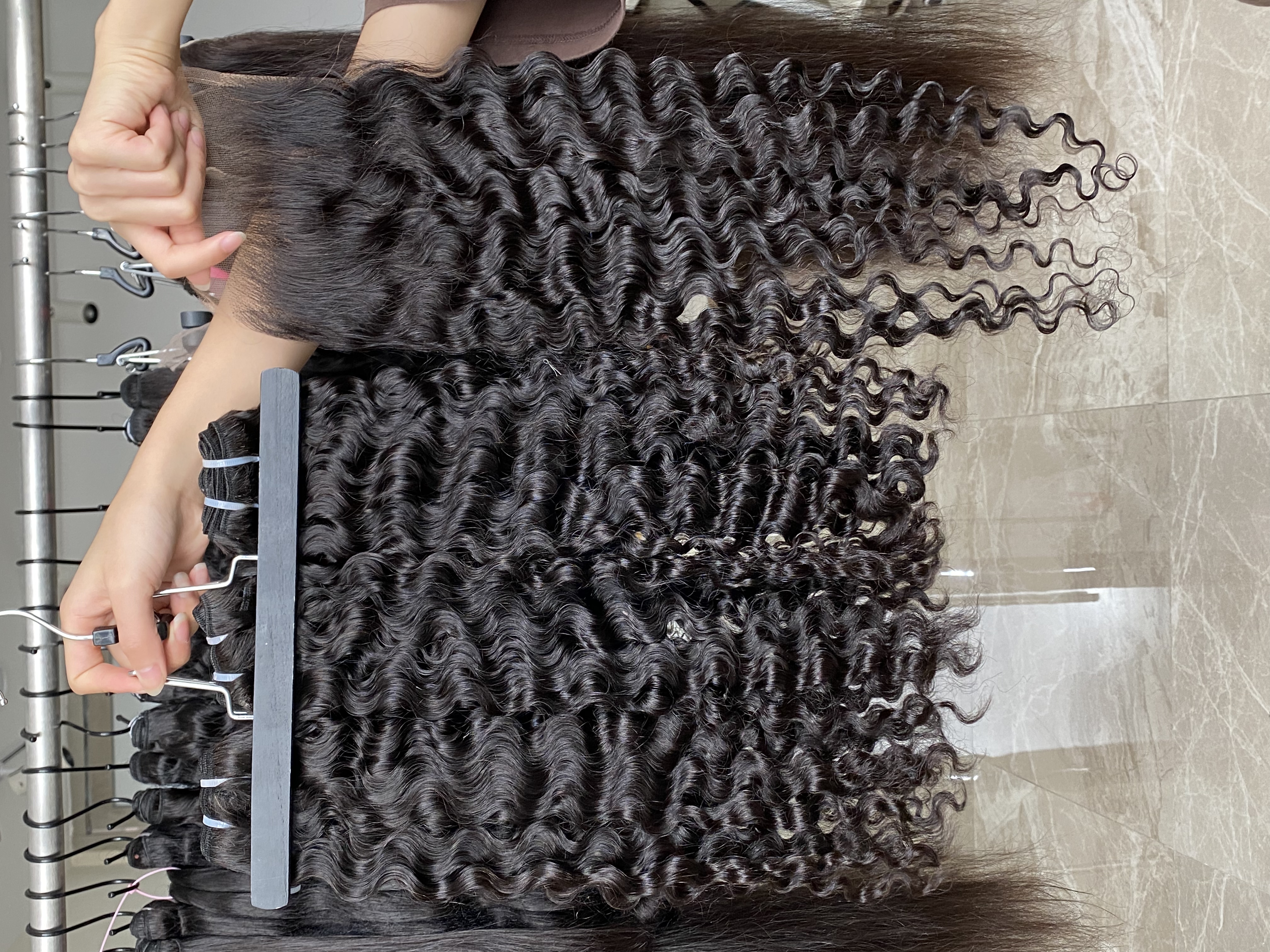 Raw Burmese hair Best quality Burmese curly Bundles From One Donor