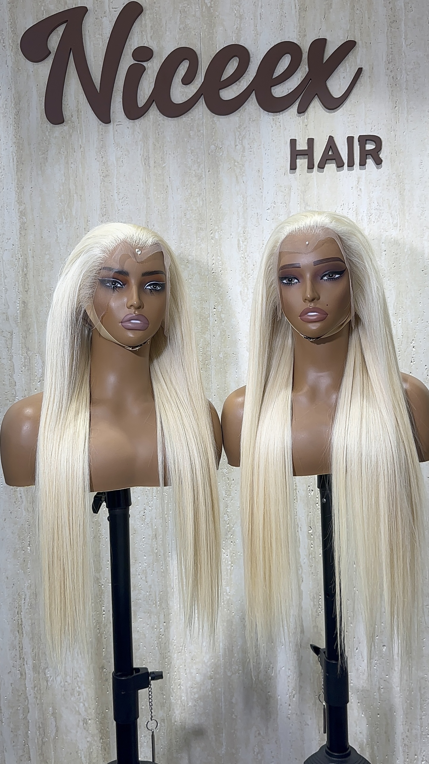 Raw Hair 613 Blonde Frontal & Closure Wig Straight HD Glueless Wigs