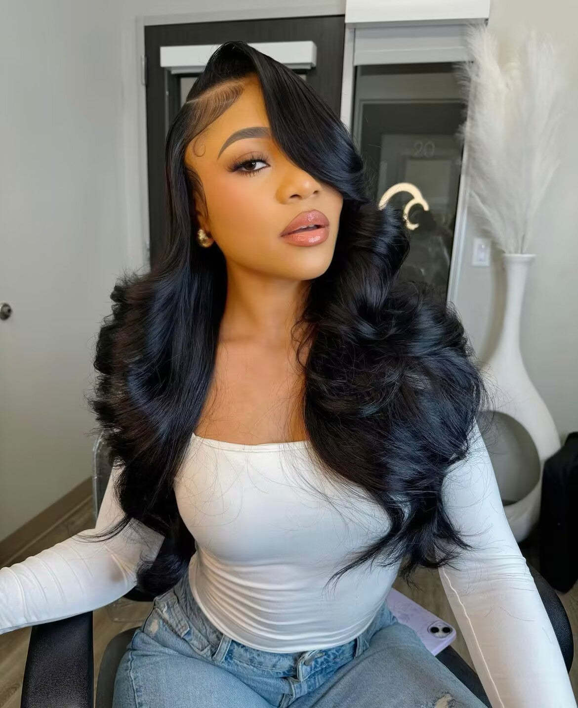 Vietnamese Hair Raw Hair Wig Vietnamese Raw Wavy Closure Wig 200% Density