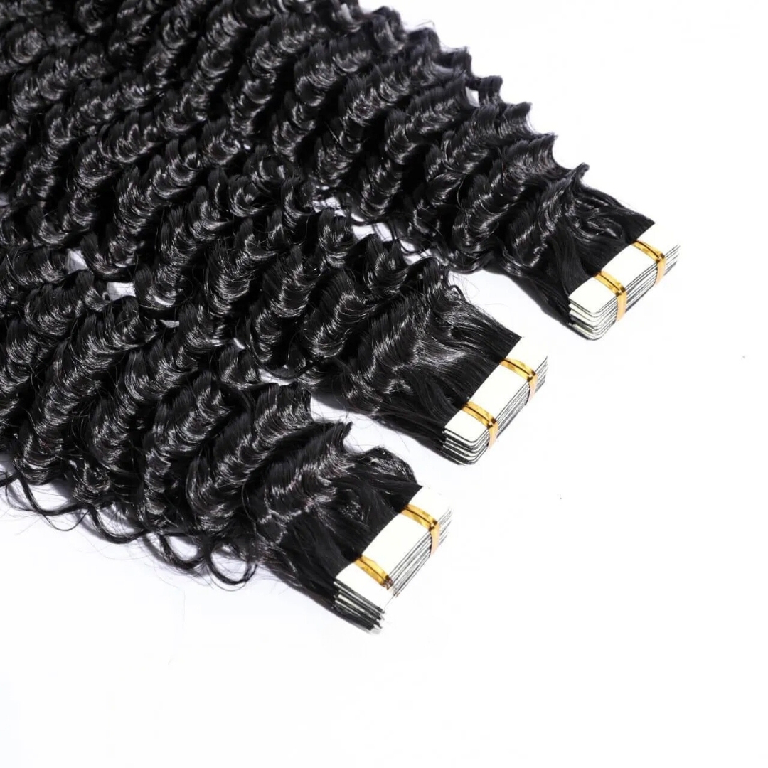 Burmese Hair kinky Curly Tape-In Extension