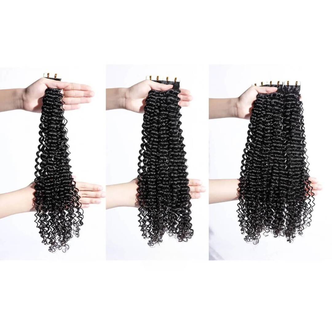 Burmese Hair kinky Curly Tape-In Extension