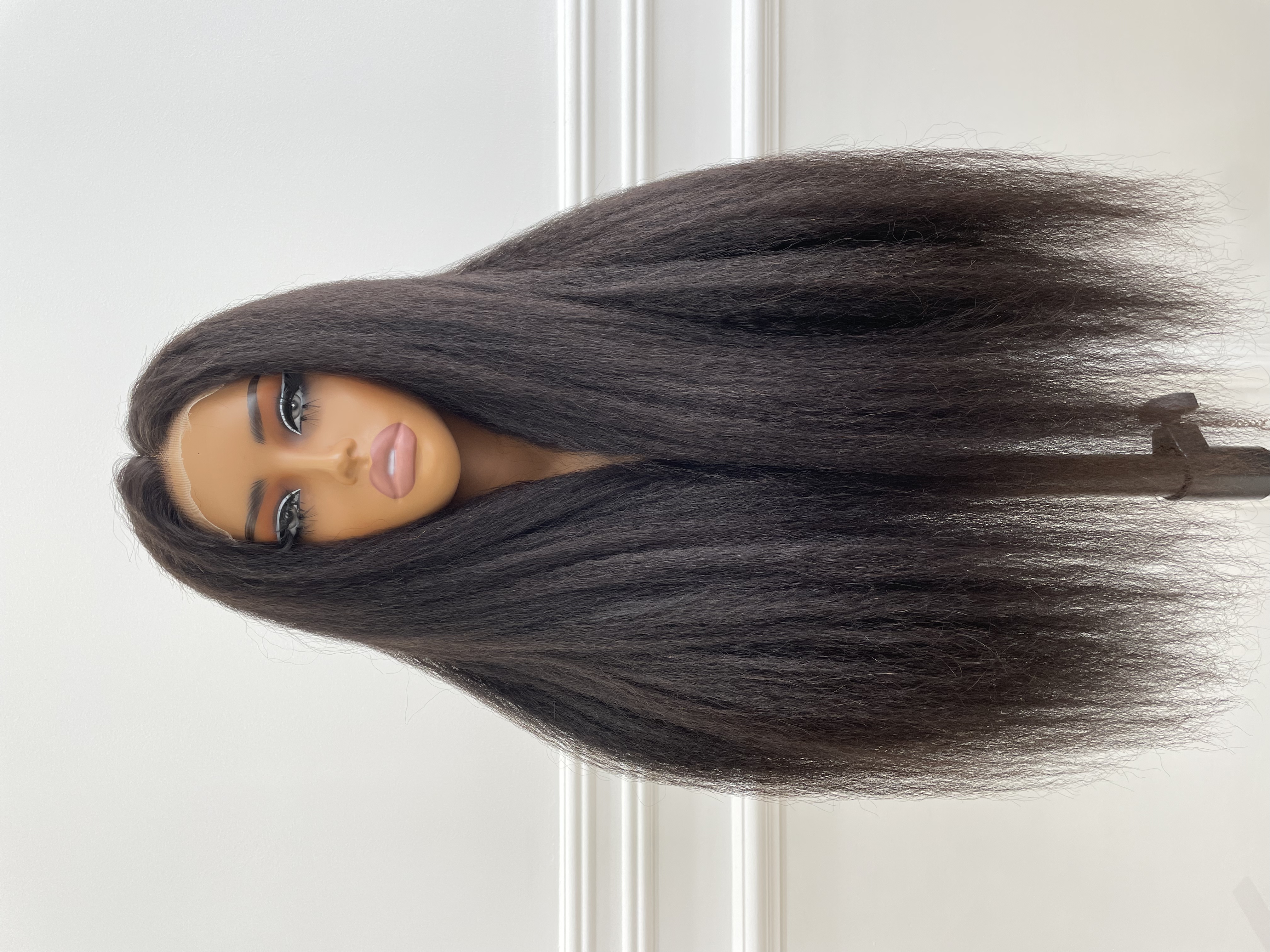 Raw Hair Natural Hairline Kinky Straight Hair 13x6 13x4 HD Lace Forntal Human Hair Wig Free Part