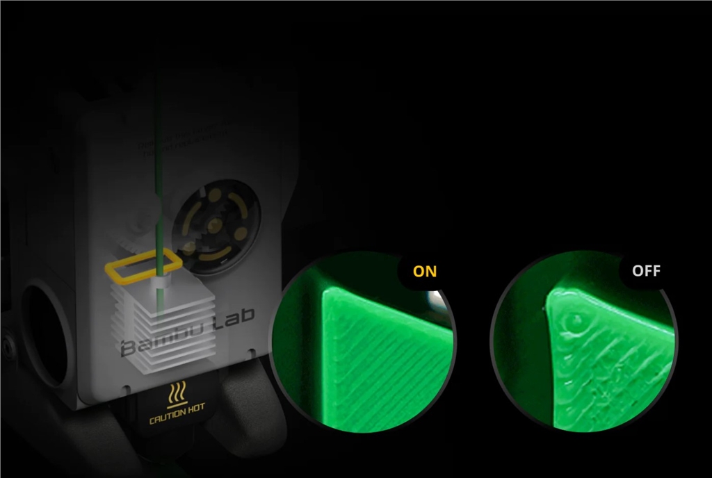 Bambu Lab A1 Mini 3D printer has active flow compensation