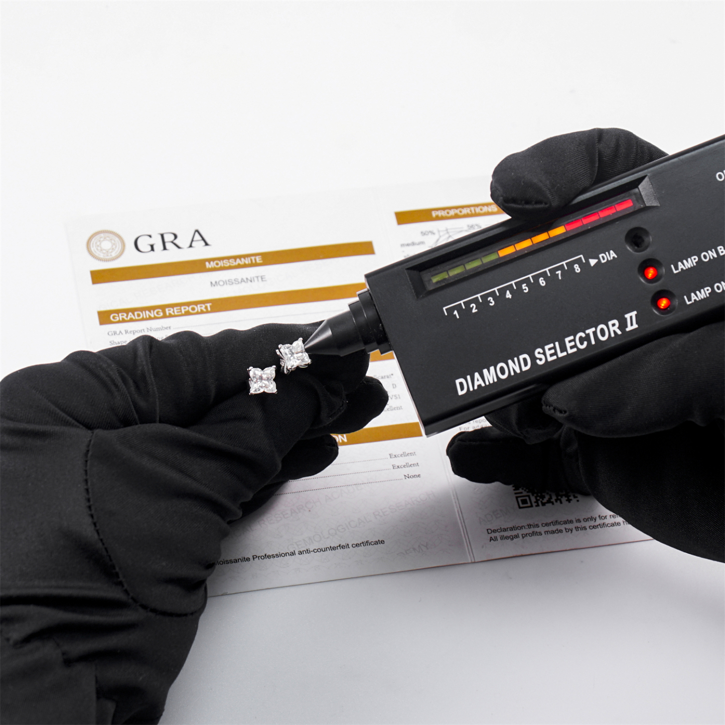 Delzzad Solitaire Clover Stud Earrings Lab-Created Moissanite Stud Earring S925 Sterling Silver Moissanite Jewelry Perfect Birthday Gift for Men Women Wedding Set