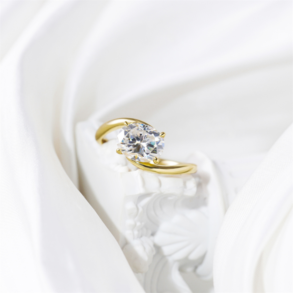 Oval Love Heart Ring Two-Piece Stacking Ring Synthetic Moissanite S925 Engagement Ring Wedding Band Jewelry Bridal Set Perfect Birthday Engagement Wedding Anniversary Gift