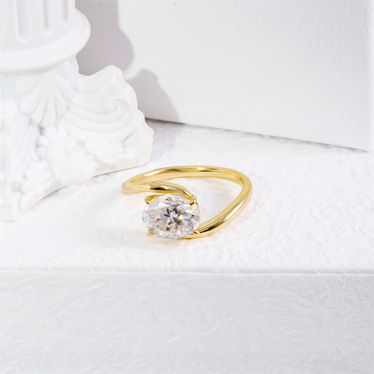 Oval Love Heart Ring Two-Piece Stacking Ring Synthetic Moissanite S925 Engagement Ring Wedding Band Jewelry Bridal Set Perfect Birthday Engagement Wedding Anniversary Gift