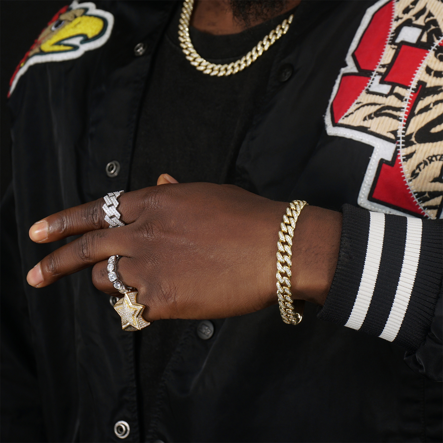 02style S925 VVS Synthetic Moissanite Hip Hop Unisex Cuban Link Bracelet