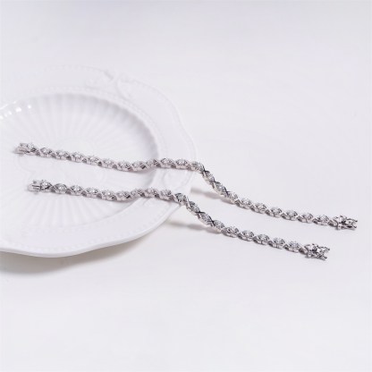 XOXO Infinite Bracelet Eternal Hugs Tennis Bracelet VVS Synthetic Moissanite Copper Chain