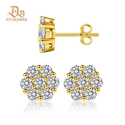 IcyBloom Floral Shine Stud Earrings 925S & VVS Moissanite