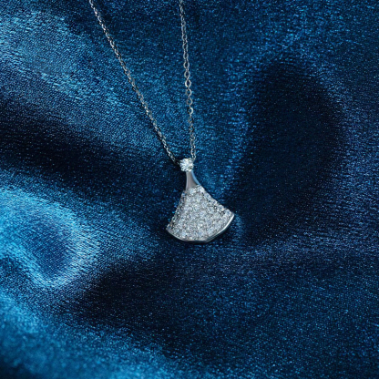Fan-Shaped Pendant Synthetic Moissanite S925 Chain Birthday Anniversary Mother's Day Gifts for Women