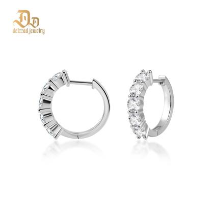 Delzzad S925 Synthetic Moissanite Hip Hop Twinkling Clip on Hoop Earrings St Valentine's Day Gifts for Men Women