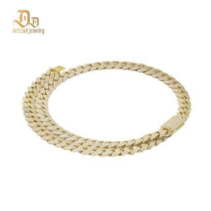 Delzzad Hip Hop Bling Cuban Bracelet Necklace Chain VVS Synthetic Moissanite S925 Unisex Cuban Chain Perfect for Any Occasion & Everyday Wear Birthday Anniversary Gifts