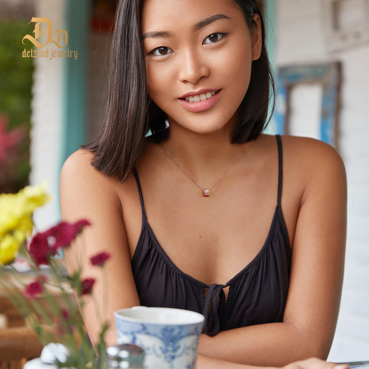 Delzzad S925 Synthetic Moissanite Brillant Honeycombs Hexagon Necklace Birthday Anniversary Gift