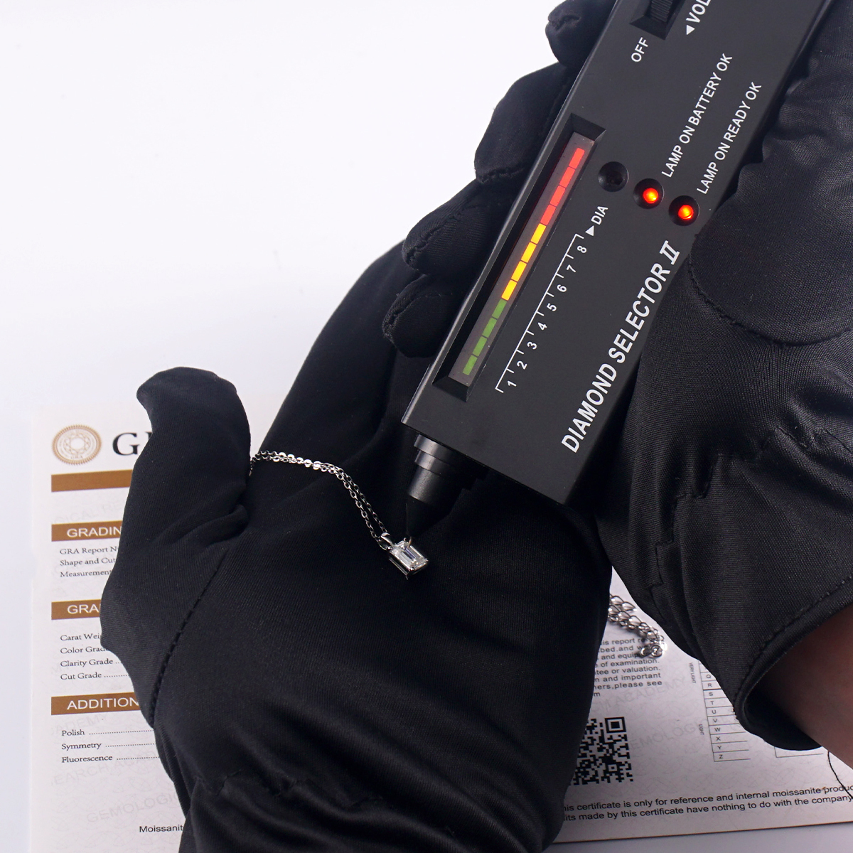 1ct Step Cut Solitaire Pendant VVS Synthetic Moissanite S925 Chain Women Timeless Necklace Gifts