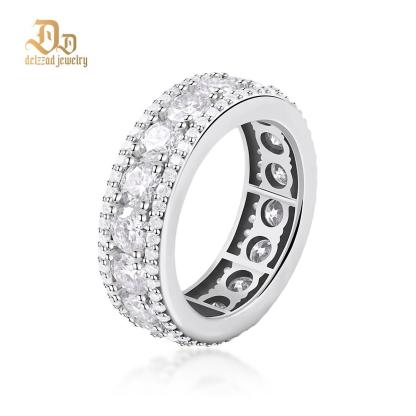 S925 VVS Synthetic Moissanite Hip Hop Style Unisex Circle Ring Gift For Men Women