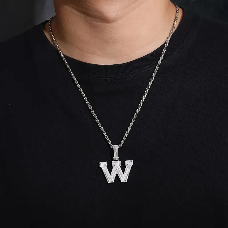 MOISSANITE LETTERS NAME PENDANT